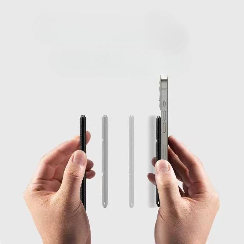 Magsafe Складной Картхолдер Магнитный Держатель для Мобильного Телефона Apple 17 Кожаный Многофункциональный Складной Стикер на Спинку Зажим для Карт