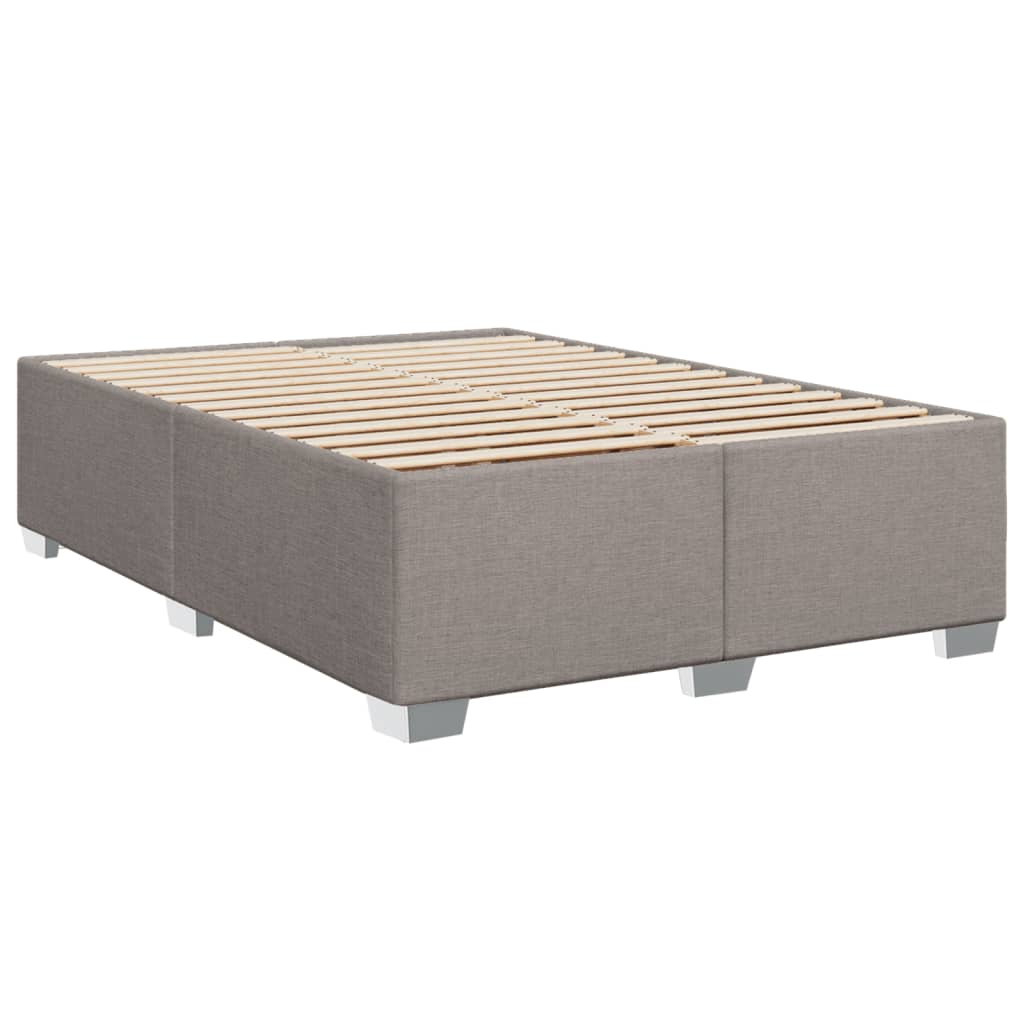 Box Spring Bed with Mattress Taupe 160x200 cm Fabric