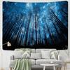 Темно-синий звездное небо лес гобелен настенный загадочный хиппи ночной вид эстетическая комната богемный декор комнаты