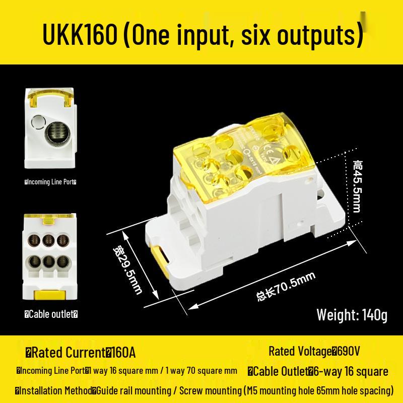 DIN-рейка Многополюсный клеммный блок UKK80A-500A Нулевые блоки