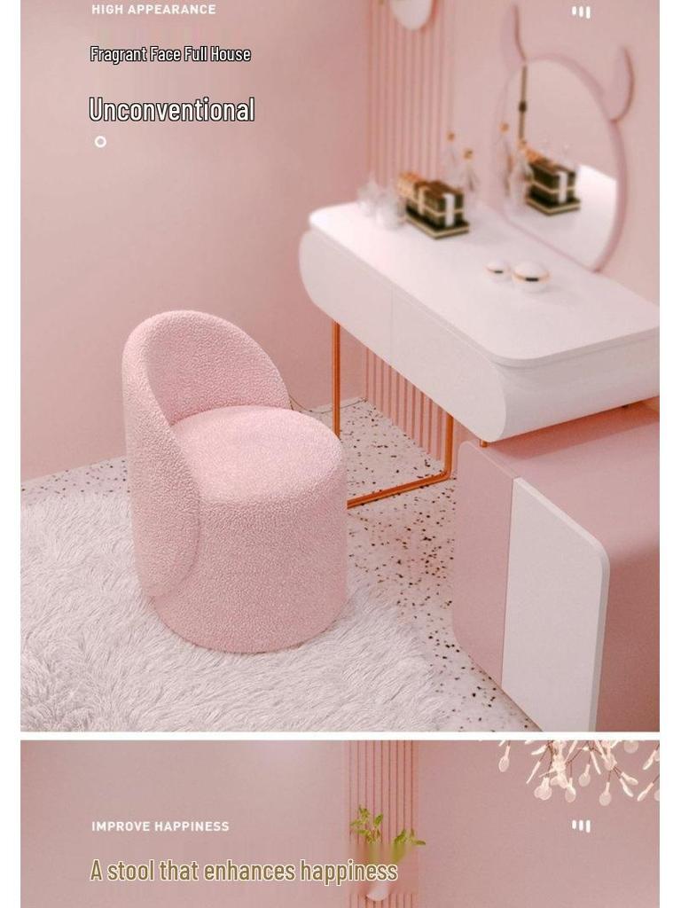 Вращающийся туалетный столик с отправкой в день заказа: Минималистичное кресло для макияжа/нейл-арта для спальни девочки со спинкой