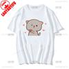 Lovely Peaches and Ash Ash T Shirt Gray Admit Mistake Tshirt Super Cute Peach Cat Cartoon Couple Print T-shirt Unisex Cotton Tee