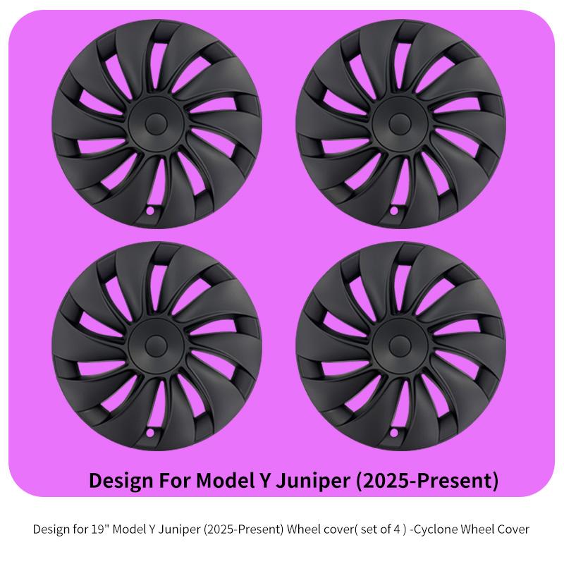 4PCS for New Model Y 2025-2026 Juniper 19in Turbine Style Hubcap Rim Cover Accessories Hub Cap Automobile Wheel Cap for Tesla