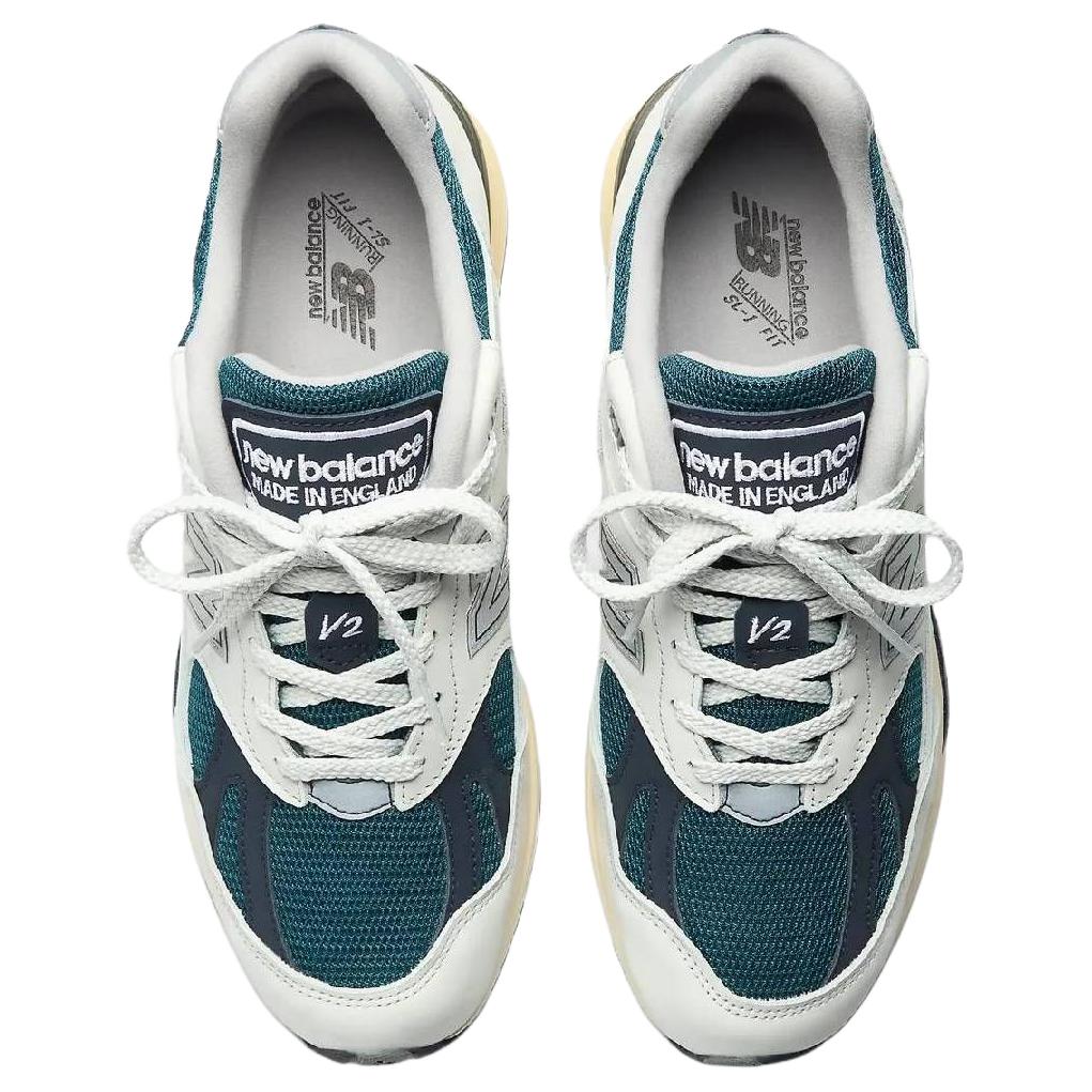 New Balance NB 991 V2 Breathable Support Running Shoes Unisex White Light Gray Green U991TO2