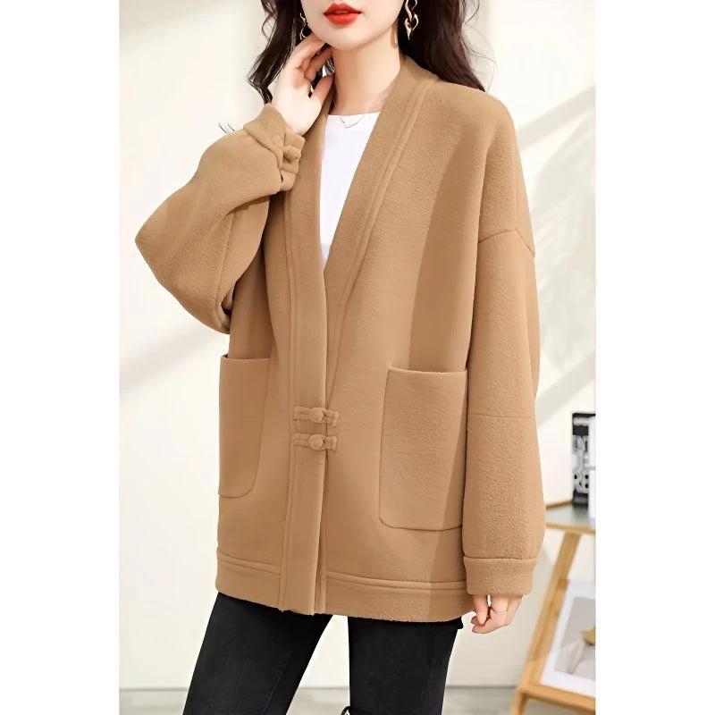Spring and Autumn Women's Jacket New Fashion Medium-Length Sweater Cardigan Temperament