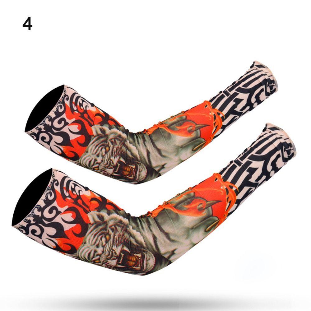 Protection Summer Cooling Basketball Sun Protection Tattoo Arm Sleeves Arm Cover Flower Arm Sleeves