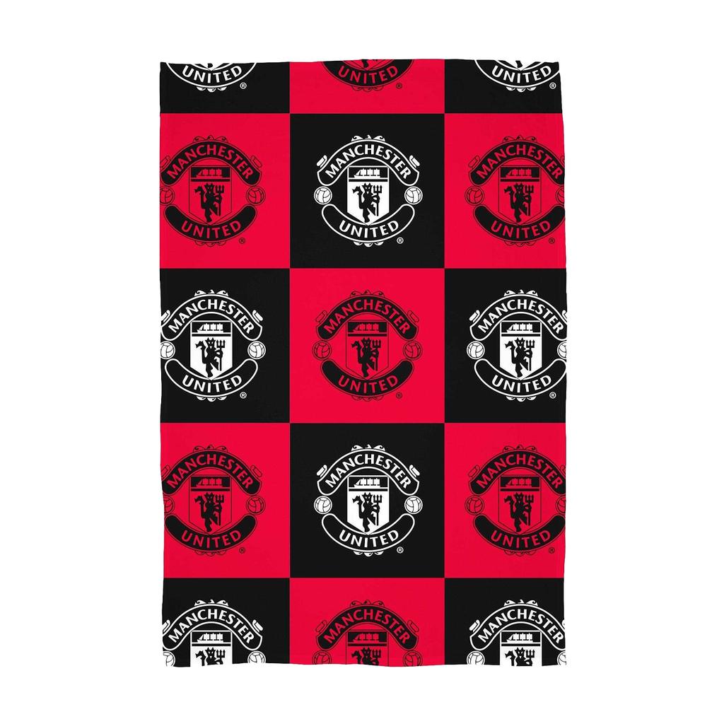 Manchester United FC Fleece Checkered Blanket