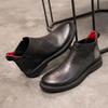 Men's High-Top Chelsea Martin Boots: British Style, Winter-Ready, Velvet-Lined, Leather.