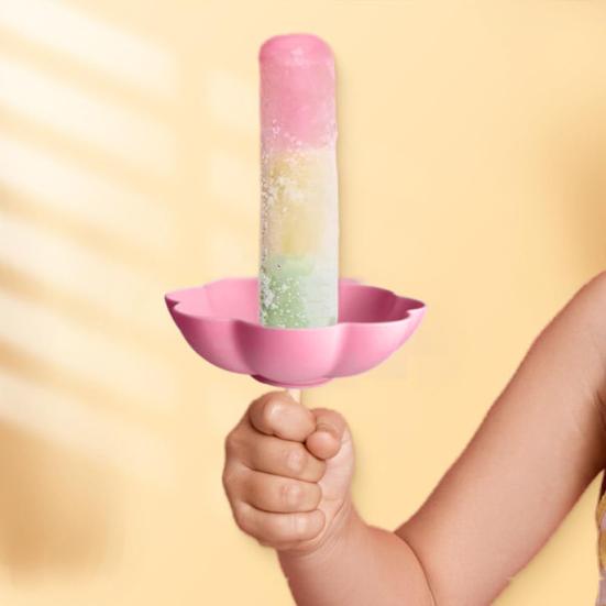 Силиконовый держатель для мороженого в форме цветка, непромокаемый держатель для леденцов на палочке, многоразовый, моющийся, не пачкающий держатель для мороженого