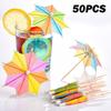 Disposable Cocktail Umbrell Wooden Fruit Sticks New Cocktail Fork  Picnic Wedding