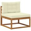 Outdoor Sofa Set with Cushions 4 pcs Natural and Cream