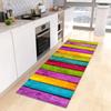 Vibrant Rainbow Gradient Colorful Wood Grain Kitchen Long Runner Rug Kitchen Personalized Decor Non-Slip Soft Floor Mat