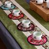 1PC  Oriental Style Embroidery Cloth Mug Cup Coasters Table Decoration Restaurant Cafe Supplies