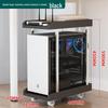 Adjustable Computer Tower Stand with Wheels and Cooling Shelf for Home Use