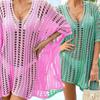 Вязаный ажурный жилет Блузка Пляжное праздничное бикини Верхняя одежда Юбка Солнцезащитная рубашка Пляжная юбка