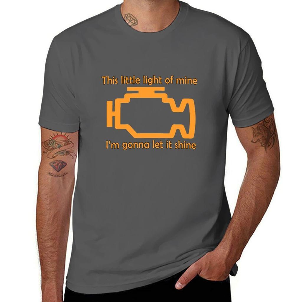 Check Engine Let It Shine Tshirt Basic Lightweight Short Sleeve Tee Tshirt