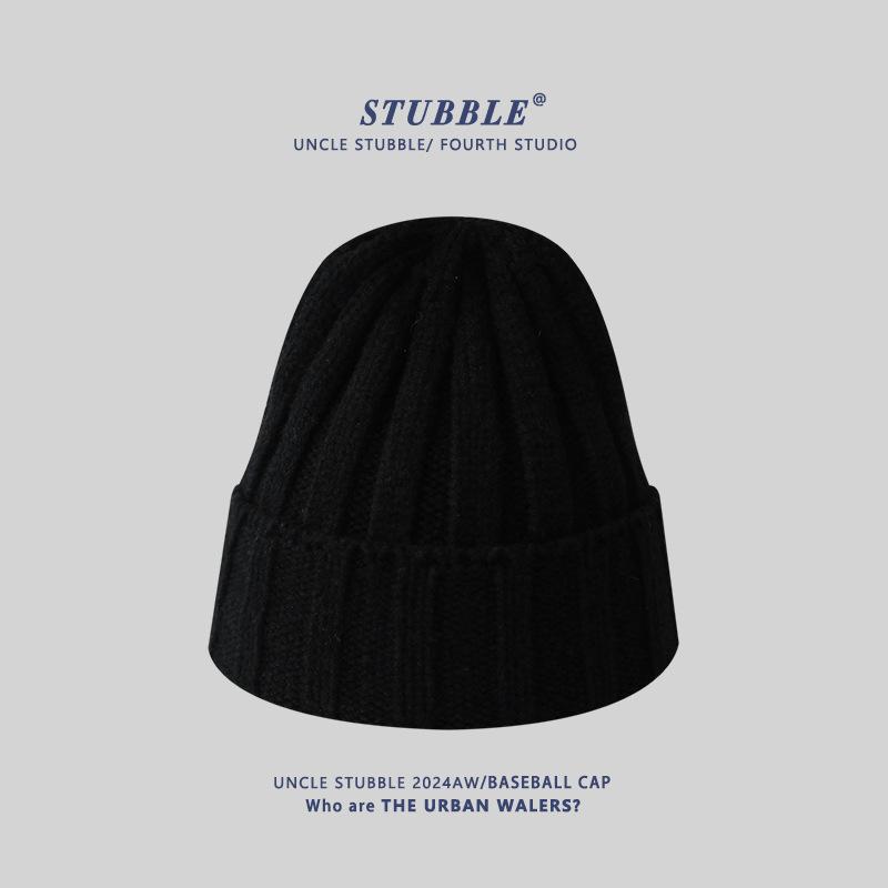 Solid Color Light Version Knitted Hat for Men and Women Korean Style Versatile Big Head Circumference Showing Face Small Woolen Hat Conical Top Hat