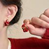 Винтажные эмалированные серьги-кольца с глазурью-подтеками Премиальные Изысканные Модные Акцентные Серьги-гвоздики Вечерние Украшения Подарок