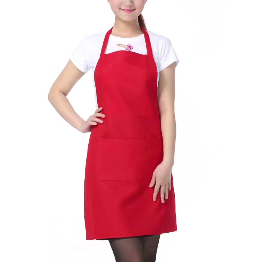 Однотонный водонепроницаемый фартук с карманом, стойкий к воздействию масел и загрязнений, нагрудник со шнуровкой, дышащий, многоразовый фартук, кухонные принадлежности