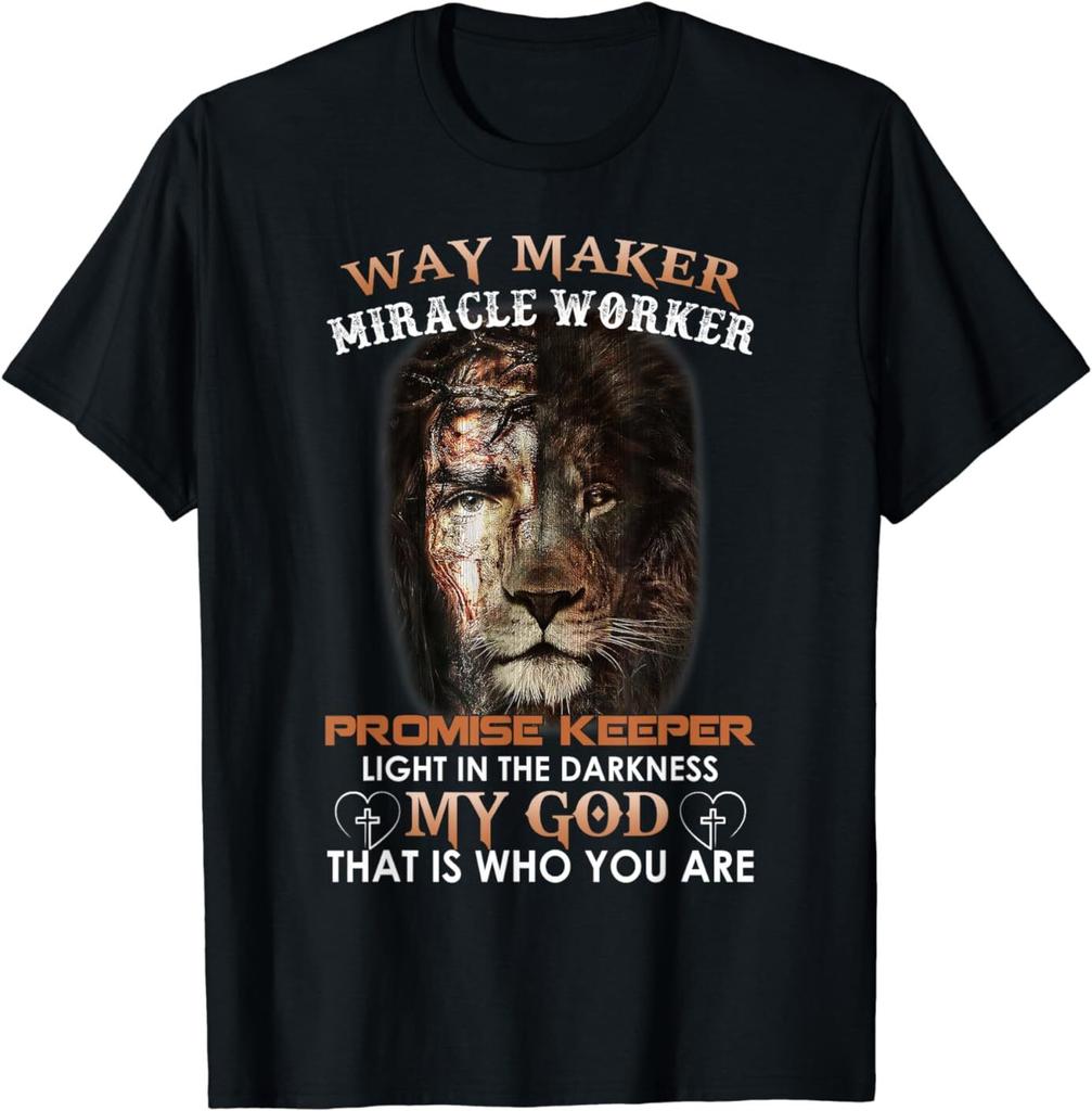 NEW Worker Lion Jesus Christ Religious Image Design Gift Idea Tee T-Shirt S-3XL