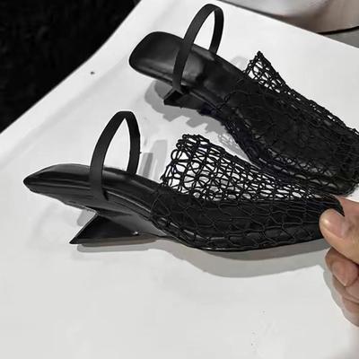 Абсолютно новые летние модные сетчатые сексуальные женские сандалии для вечеринок, модные удобные женские туфли-мюли для ходьбы, Прямая поставка