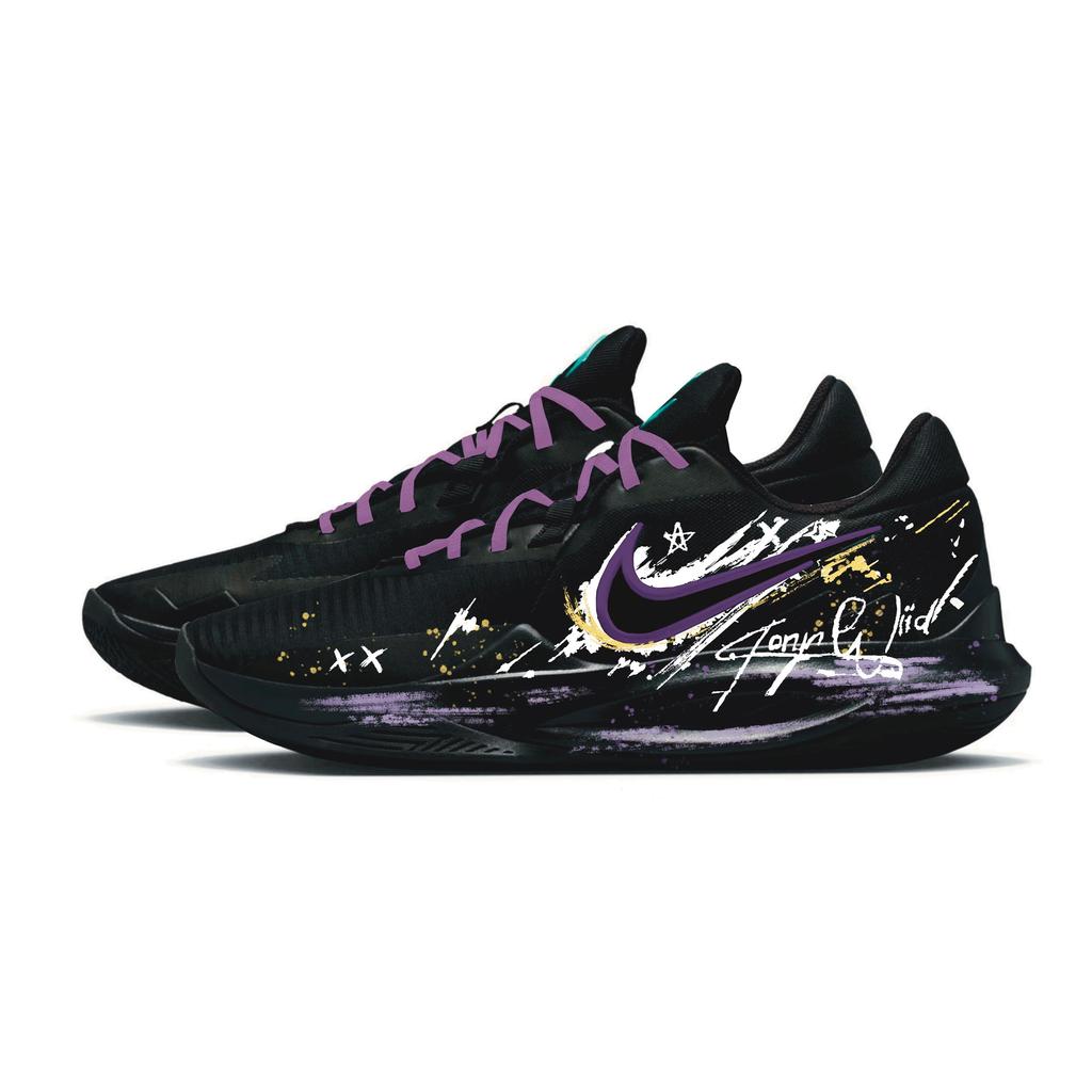 Nike Баскетбольные кроссовки Precision 6 Мужские Низкие Черный/Фиолетовый/Желтый IO7605-040(Team1744-)