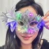 Half Face Mask Feather Flower Mask Lace Venice Masquerade Mask Princess LED Glowing Mask  Carnival