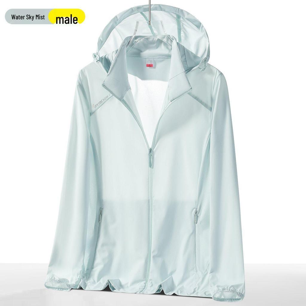 Унисекс эластичная дышащая куртка из ледяного шелка с защитой от УФ и съемным капюшоном