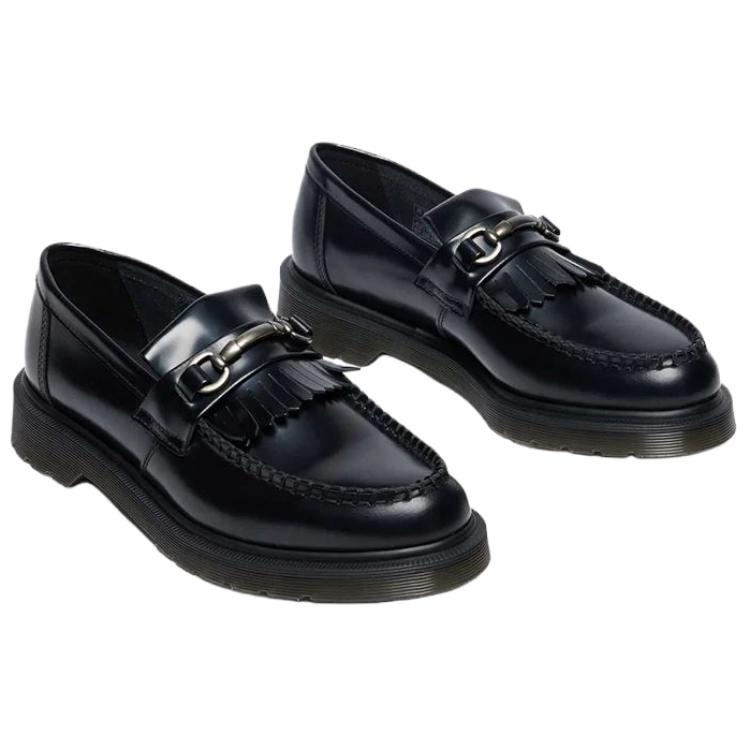 Dr. Martens Модные кожаные слипоны Adrian 3 см Унисекс Лоферы Черные 42914001