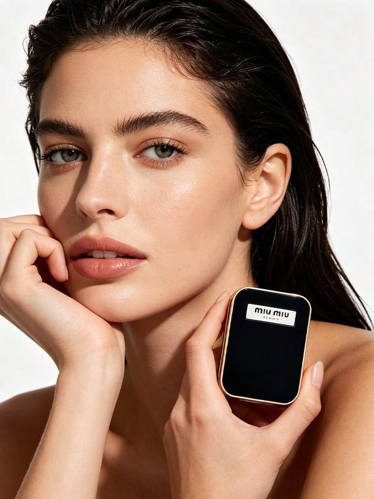 MIUMIU Черное Золотое Край Компактное Зеркало Мини Двустороннее Портативное Карманное Зеркало для Макияжа для Женщин Путешествия Ежедневное