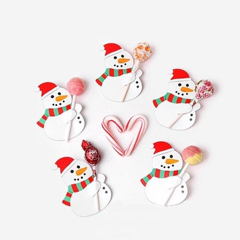 50PCS Christmas Lollipop Candy Paper Card MIT