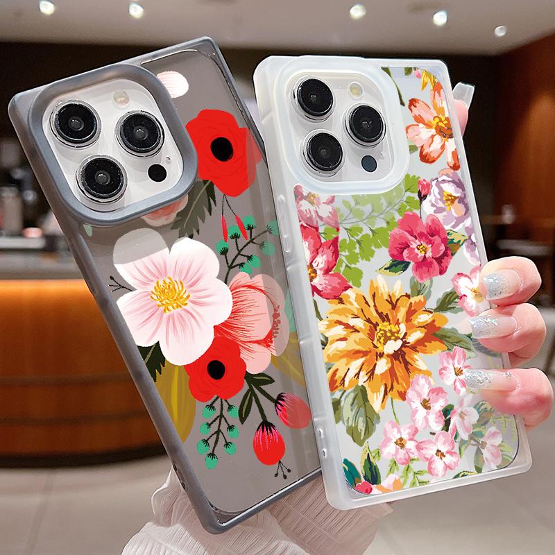 Роскошный прозрачный чехол с принтом пиона для iPhone 16 Pro Max 15 Plus 14 Pro 13 12 11, силиконовый противоударный мягкий прозрачный чехол из ТПУ