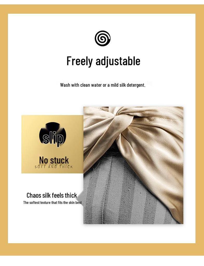 Mulberry Silk Double-Layer Pleated Sleep Cap for Hair Protection