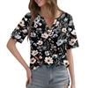 Women's T Shirt Tee Printed Short Sleeve Daily Weekend Fashion Basic V Neck Regular Top