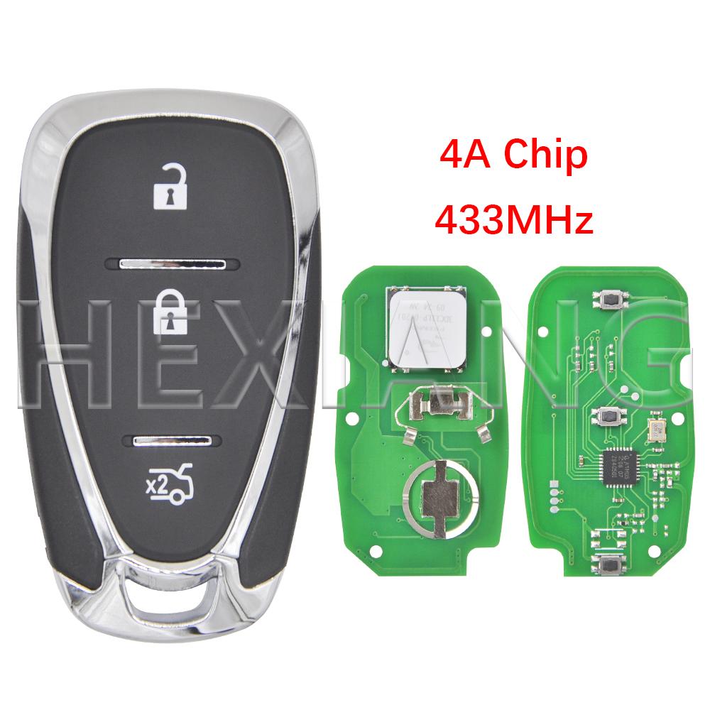 HE 4A Chip Locked 433MHz 2/3Button Proximity Car Remote Key With For Chevrolet Orlando JM Trax Tracker