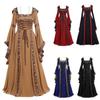 Women's Gothic Ruffle Bell Sleeve Corset Halloween Costume Plus Size Dress Off Shoulder Graphic Print Necklace Trim Dress