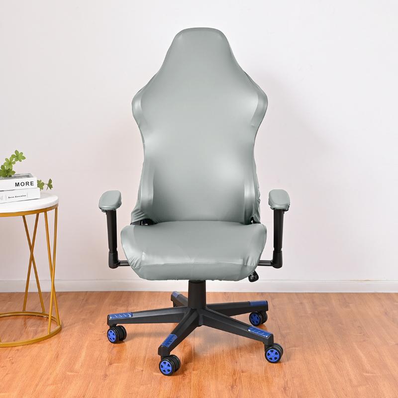 Waterproof PU Leather Slip Covers Game Chair Cover Office Elastic Chair Monochrome Armchair Cover Computer Chair Learning Game Room