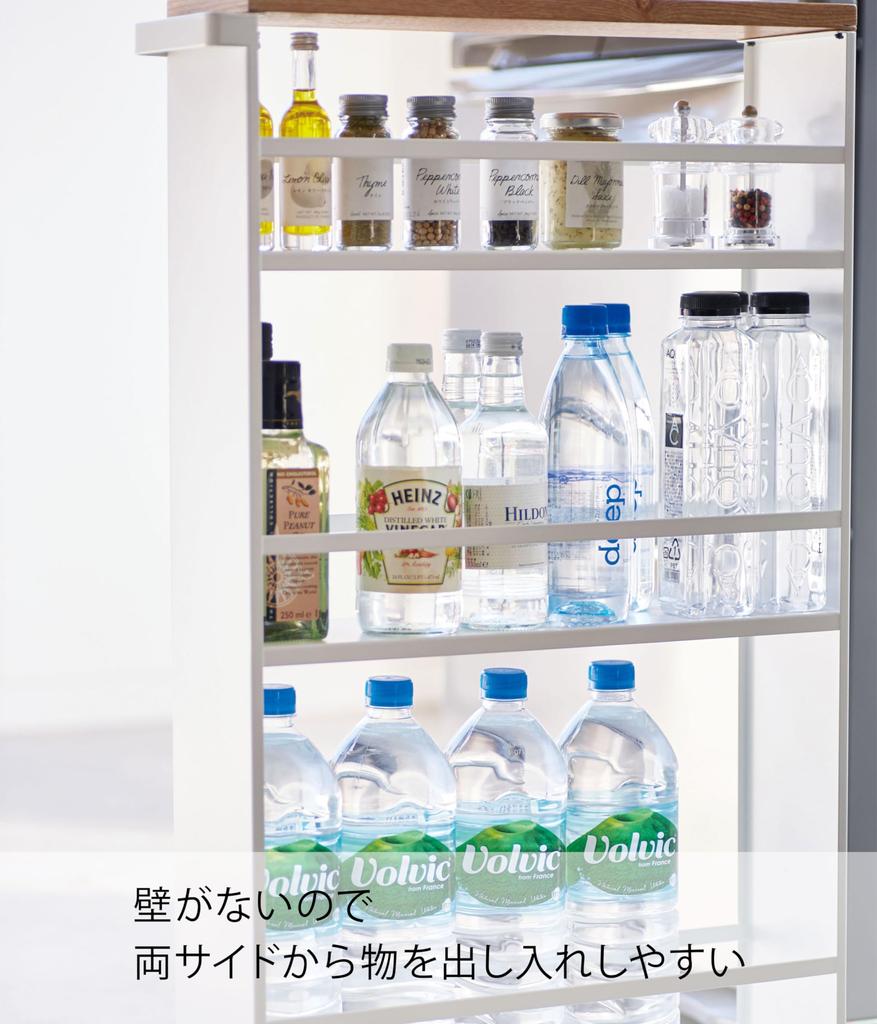 Yamazaki Jitsugyo Slim Wagon с W13 xx Tower Rollers Only Kitchen Wagon 3627 (Ямадзаки) Ручка, белая, прибл.. D47.5 H80.5cm [Полный продукт