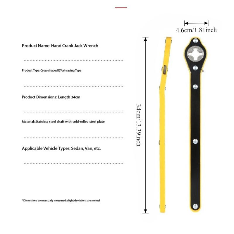 1PC Car Jack Labor Saving Wrench Vehicle Ratchet Wrench Labor Saving Crank Handle Scissor Jack Tire Changing Tool