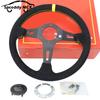 13.5inch 335mm Racing Steering Wheel Suede Deep Dish Car Sports