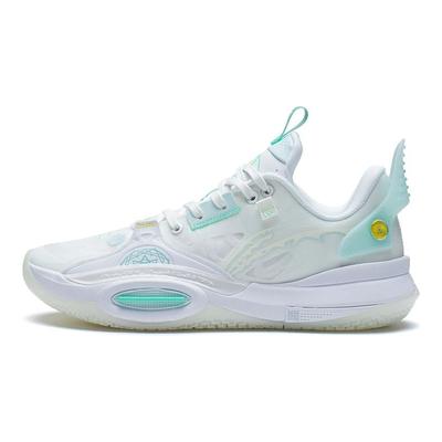 Баскетбольные кроссовки All City 10 V1 Yuan Shen с амортизацией, нескользящие, износостойкие, низкие, мужские, белые, зеленые, ABAS079-1