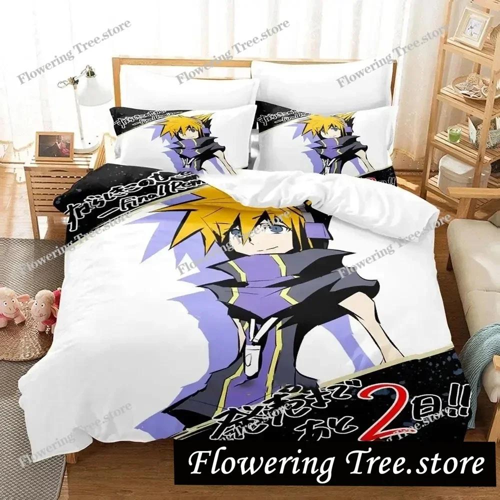 Аниме The World Ends with You Нэку Сакураба Комплект постельного белья Пододеяльник Комплект для кровати Пододеяльник Наволочка Одеяло Размер king Queen