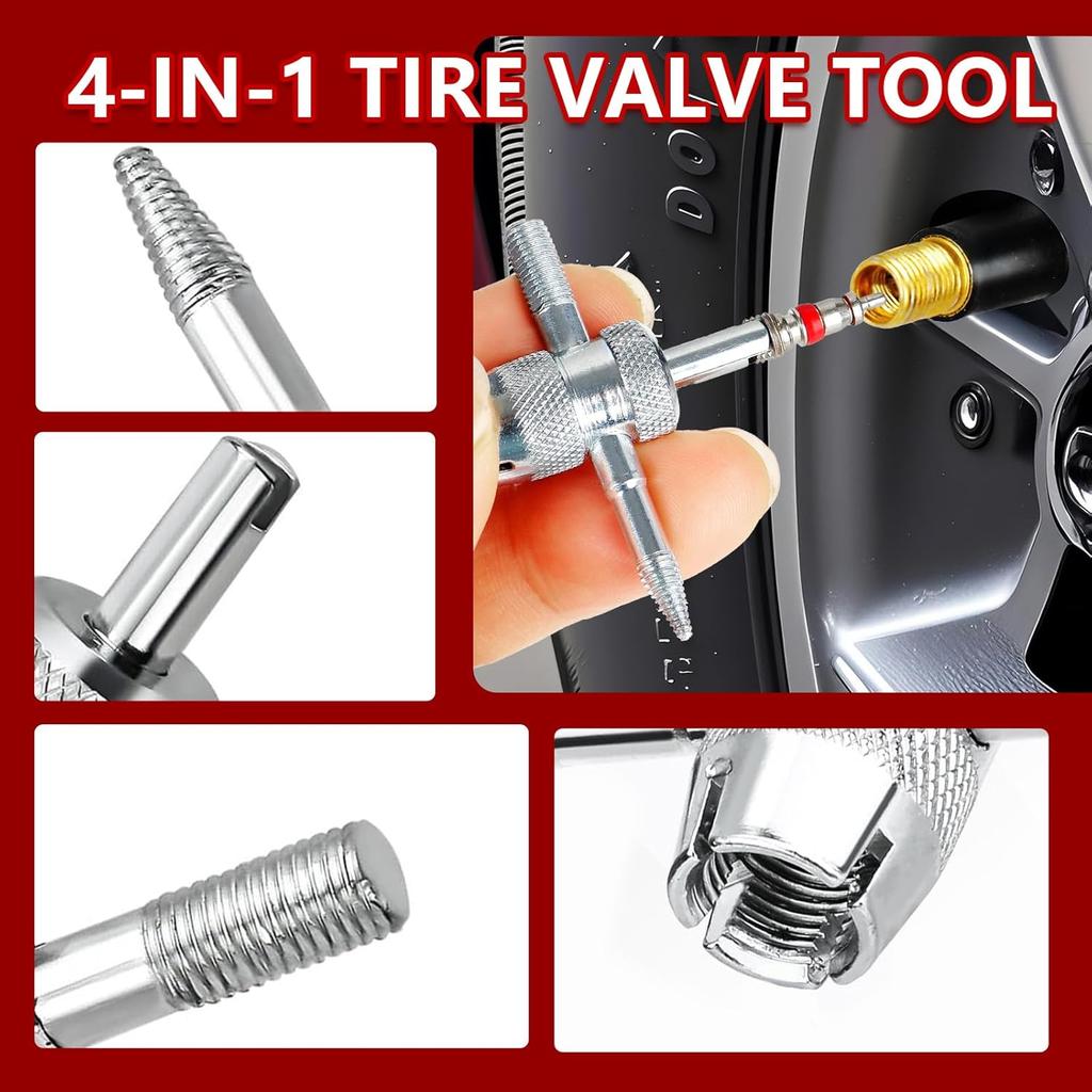 22Pcs Quick Change Tire Valve Tool Kit, Tire Valve Stem Core Quickly Replacement Tool Kit, Perfect Tool For Replacing Leaky Valves In
