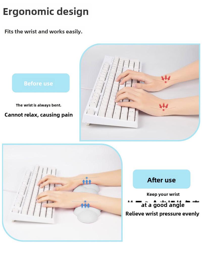 Горячая Распродажа Однотонная Цветная Пеноматериала с Эффектом Памяти Клавиатура Поддержка Запястья Для Набора Настольных Текстов
