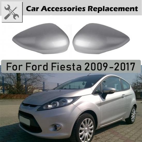 Подходит для Ford Fiesta 2011~17 Левая+Правая Накладки на Зеркала Бокового Вида Двери Серебристые