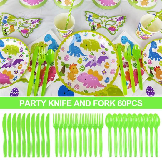 60 шт., набор вилок и ложек для вечеринки, пищевой пластик, многоразовые, легко чистящиеся, для ресторана, офиса, школы, барбекю, пикника, на вынос