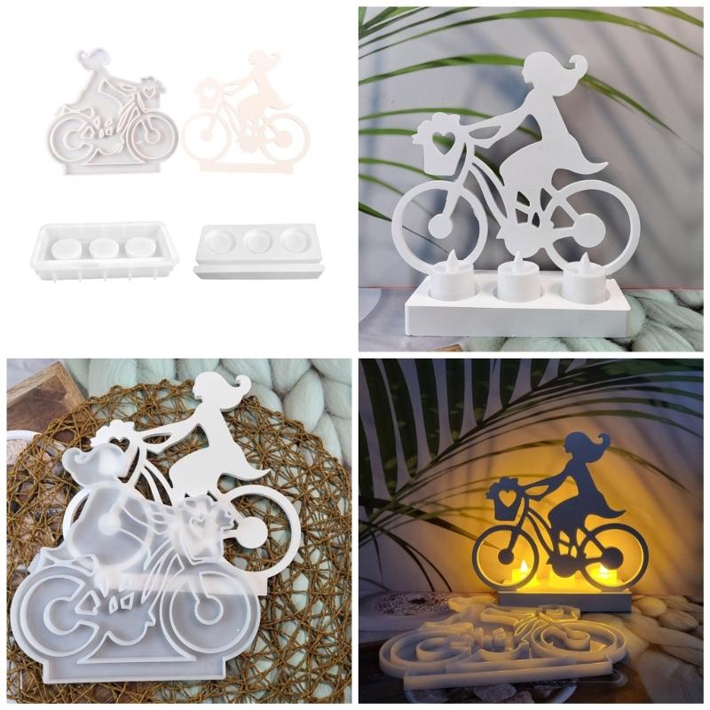 Силиконовые формы для орнаментов, формы для рукоделия, велосипедная форма для девочек, уникальные формы для подсвечников, форма для подсвечника для рукоделия
