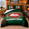 Printed 3Pcs Bedding Set South Sydney Rabbitohs Pattern Bed Sheet Pillowcase For Bedroom Decor