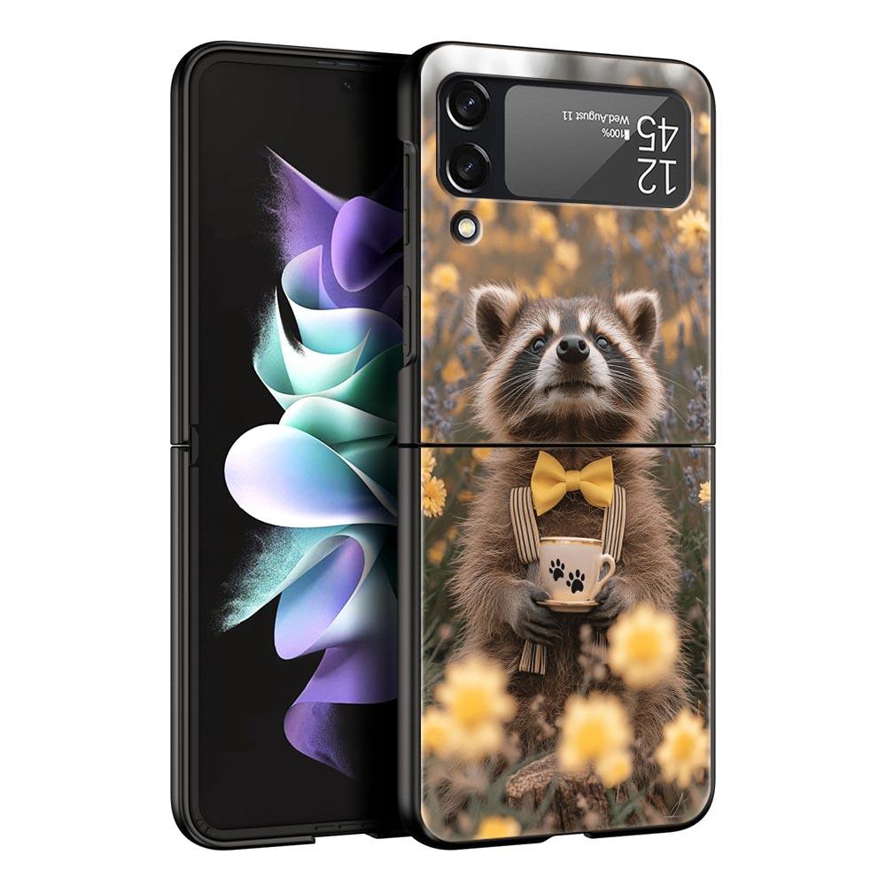 Жесткий чехол-накладка Mapache для Samsung Galaxy Z Flip 7 6 5 4 Черный чехол для Galaxy Z Flip 3 Складной корпус Fundas Capas Coque