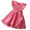 Princess Girl Summer Dress With Ruffle Trim And Bow For Toddler Girls